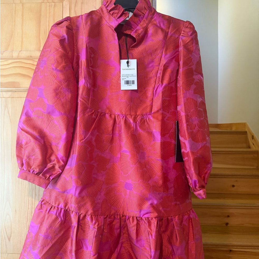 Tuckernuck Red and Pink Floral Mini Dress - Picture 2 of 6